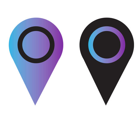 Map pointer icon on white background. Flat style. Vector illustration.の写真素材