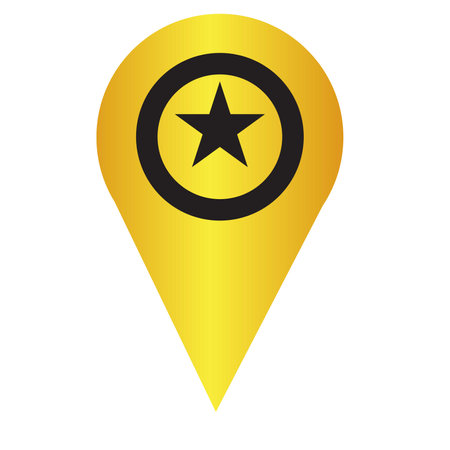 Map pointer with star icon. Map markers. Map markers. Vector illustrationの写真素材