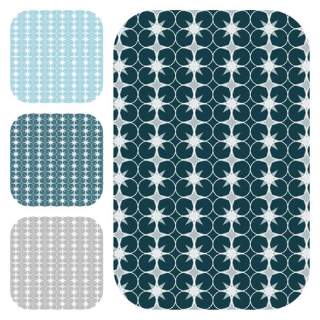Set of abstract seamless patterns in shades of blue. Geometrical design. Vector illustration.の写真素材