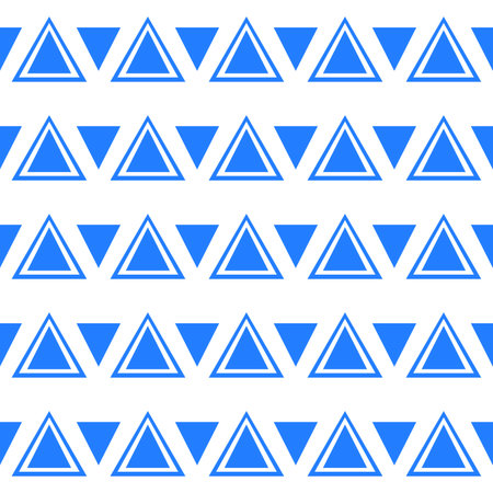 Seamless geometric pattern with triangles. Blue color. Vector illustrationの写真素材