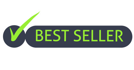 Best seller icon with tick mark. Vector illustration isolated on white background.の写真素材