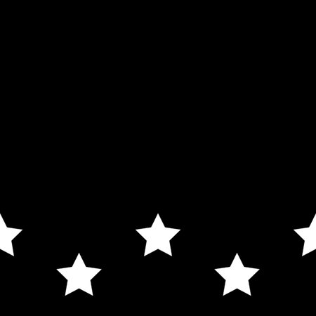 Black and white stars pattern on black background. Vector seamless illustration.