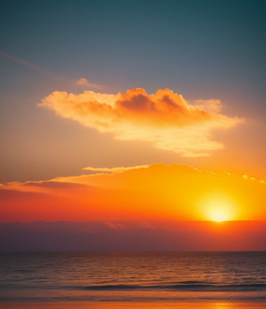 Beautiful sunset over the sea. Nature background. Toned.の素材