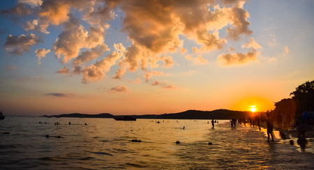 Sunset at beachのeditorial素材