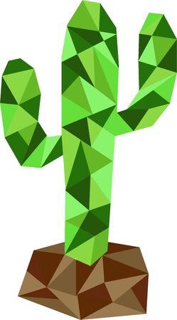 polygonal cactusのイラスト素材