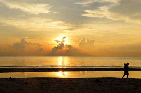 Sunrise on the beachの写真素材