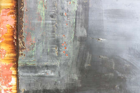 Cracked concrete vintage wallpaper - Rusty metal in left sideの写真素材