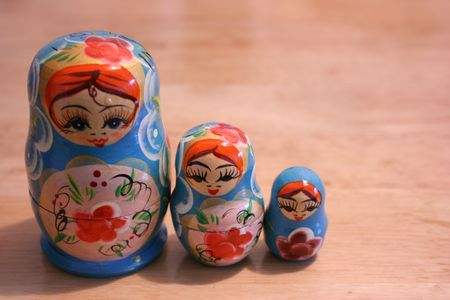 Three Russian Nesting Dollの写真素材