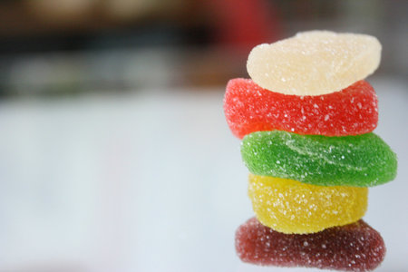 Colourful candy piled up,close up