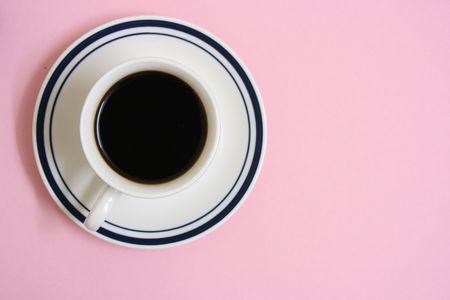 A cup of coffee,top viewの写真素材