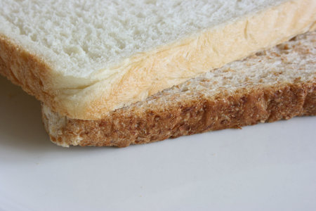 Two slices of breads, close up