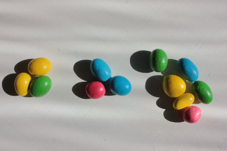 Fun math for kids with jelly beans. Hands-on mathematics learning aid for little students....