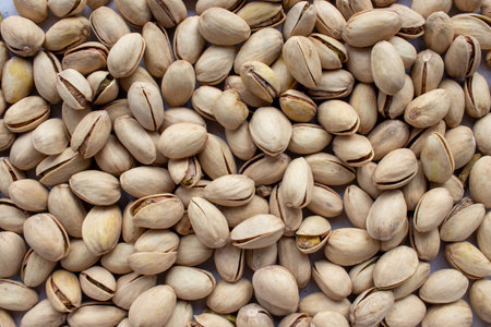 Pistachios nuts background. Close up of pistachios