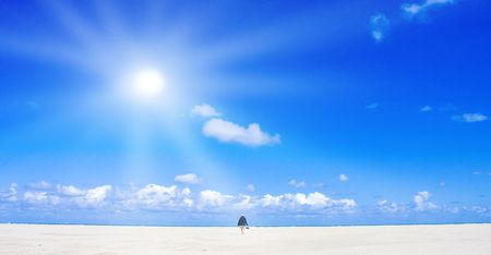 Beautiful beach with sunlightの写真素材
