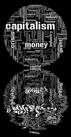 Illustration with different economic terms in black and whiteの写真素材