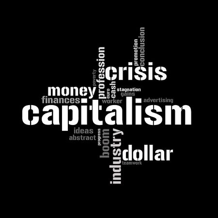 Illustration with different economic terms in black and whiteの写真素材