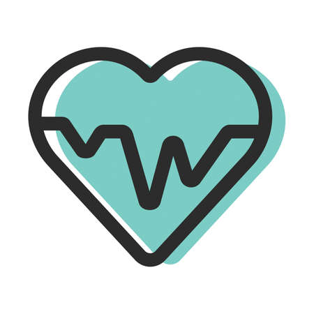 Illustration of Heartbeat Heart Shape Pulse Cardio ecg or ekgのイラスト素材