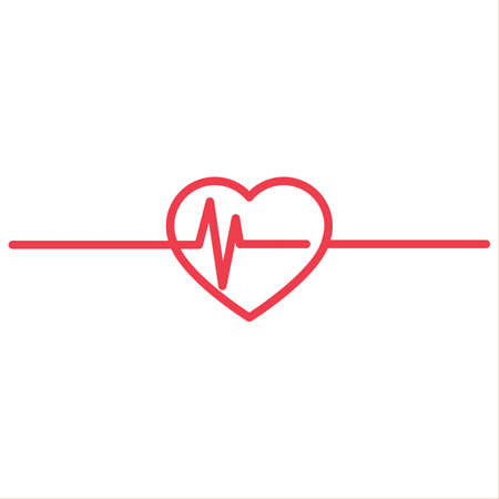 Illustration of Heartbeat Heart Shape Pulse Cardio ecg or ekgのイラスト素材