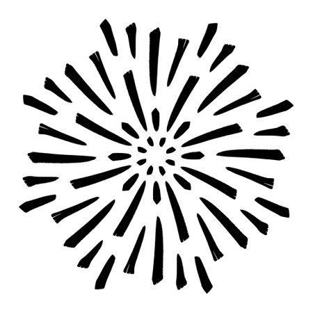 Vintage Sunburst Explosion Handdrawn Design Element Fireworks Black Rays - Vector EPSのイラスト素材