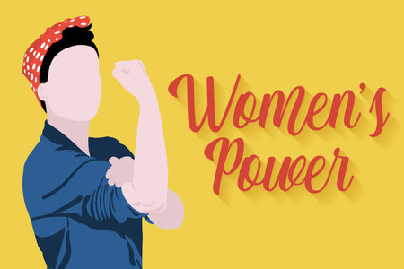 Women's Power. Iconic woman's fist/symbol of female power and industry. cartoon woman with can do attitude. Vector EPSのイラスト素材