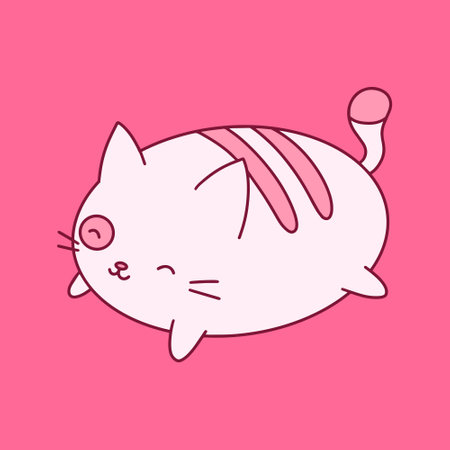 Hand drawn cute cat illustration in doodle style. For children, women, funny, cute. Vector EPSのイラスト素材