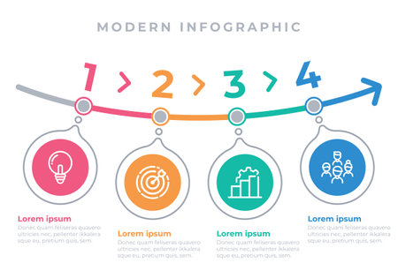 Presentation business infographic template with 4 options. Vector illustration.のイラスト素材