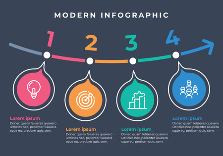 Presentation business infographic template with 4 options. Vector illustration.のイラスト素材