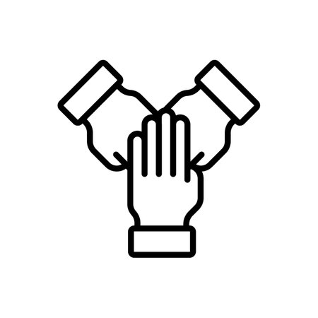 Handshake icon vector. A thin line sign. Isolated contour symbol illustrationのイラスト素材