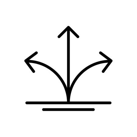 Arrow icon vector. A thin line sign. Isolated contour symbol illustrationのイラスト素材