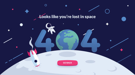 Landing page template with space rocket and planet Earth. Vector illustrationのイラスト素材