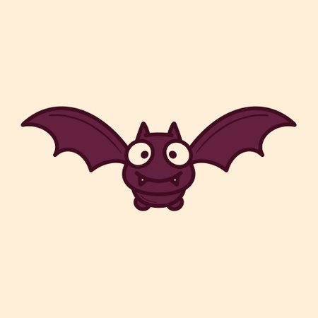 Bat cartoon icon, vector illustration. Flat design style. Halloween.のイラスト素材