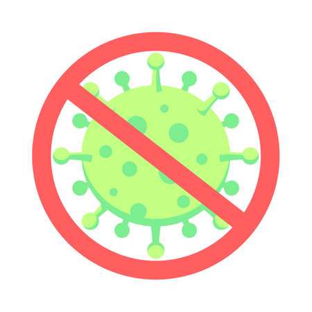 Coronavirus 2019-nCoV flat color icon.のイラスト素材