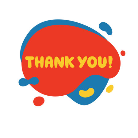 Thank you card with speech bubble. Vector illustration. Flat design.の写真素材