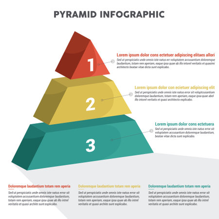 Pyramid infographics. Infographics for business presentations or information banner.のイラスト素材