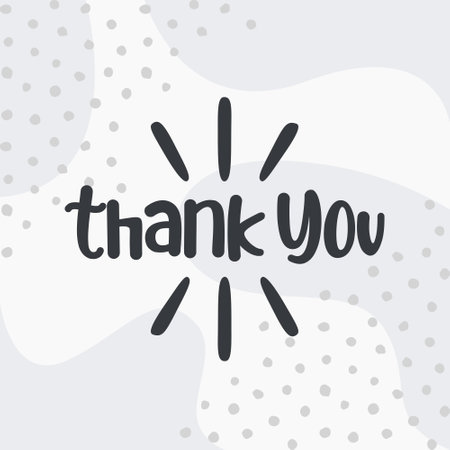 Thank you. Sticker for social media content. Vector hand drawn illustration design.の写真素材