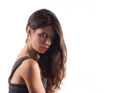 Pretty young woman with beautiful hair の写真素材