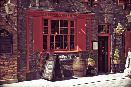 Traditional English pub serving ales and fish and chipsのeditorial素材