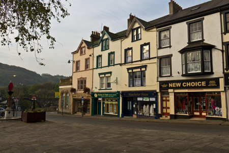 Typical street scene in idyllic town of Conwy, Wales.