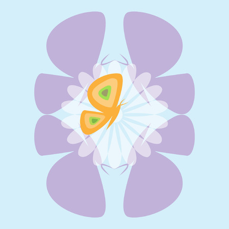 Dancing butterflies on an abstract blue backgroundのイラスト素材