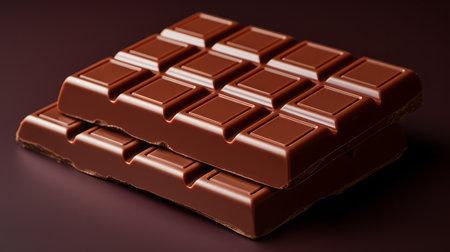 Chocolate bars on brown background.の素材