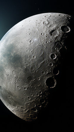 Part of the moon in vertical formatの素材