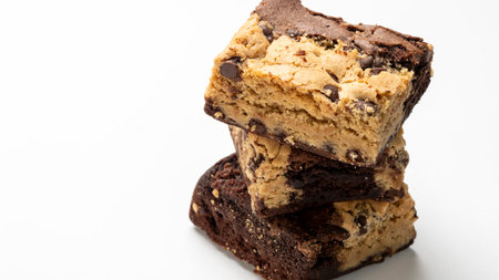 Chocolate chip cookies isolated on white background, sweet food concept.の写真素材