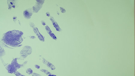 Handprints of a childの写真素材