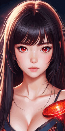 beautiful anim girl vector art.のイラスト素材