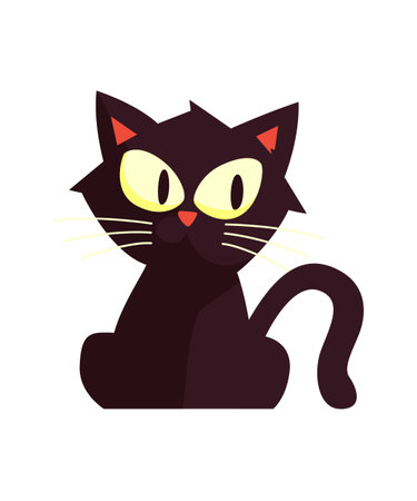 Halloween vector art of a black cat .Halloween illustrationsのイラスト素材