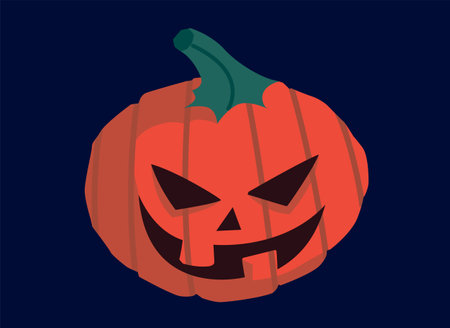 Halloween vector art of a pumping with face .Halloween illustrationsのイラスト素材