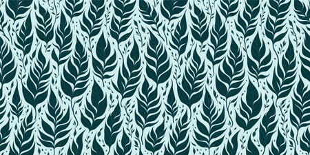 seamless pattern of green leavesのイラスト素材