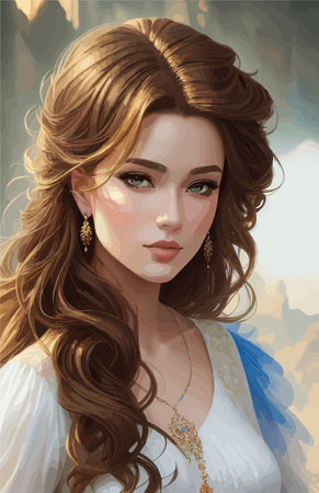 A woman looking at the cameraのイラスト素材