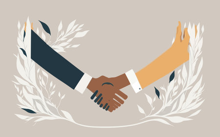 simple illustration of intertwined hands, symbolizing unity and love. gesture of holding hands, depicting the hands in a clean and minimalistic style. monochromatic color relationship counseling materials, wedding invitations, or community unity campaigns.のイラスト素材