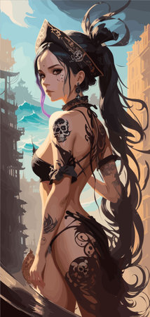 vector art of very beautiful fitness girl in short dress.のイラスト素材